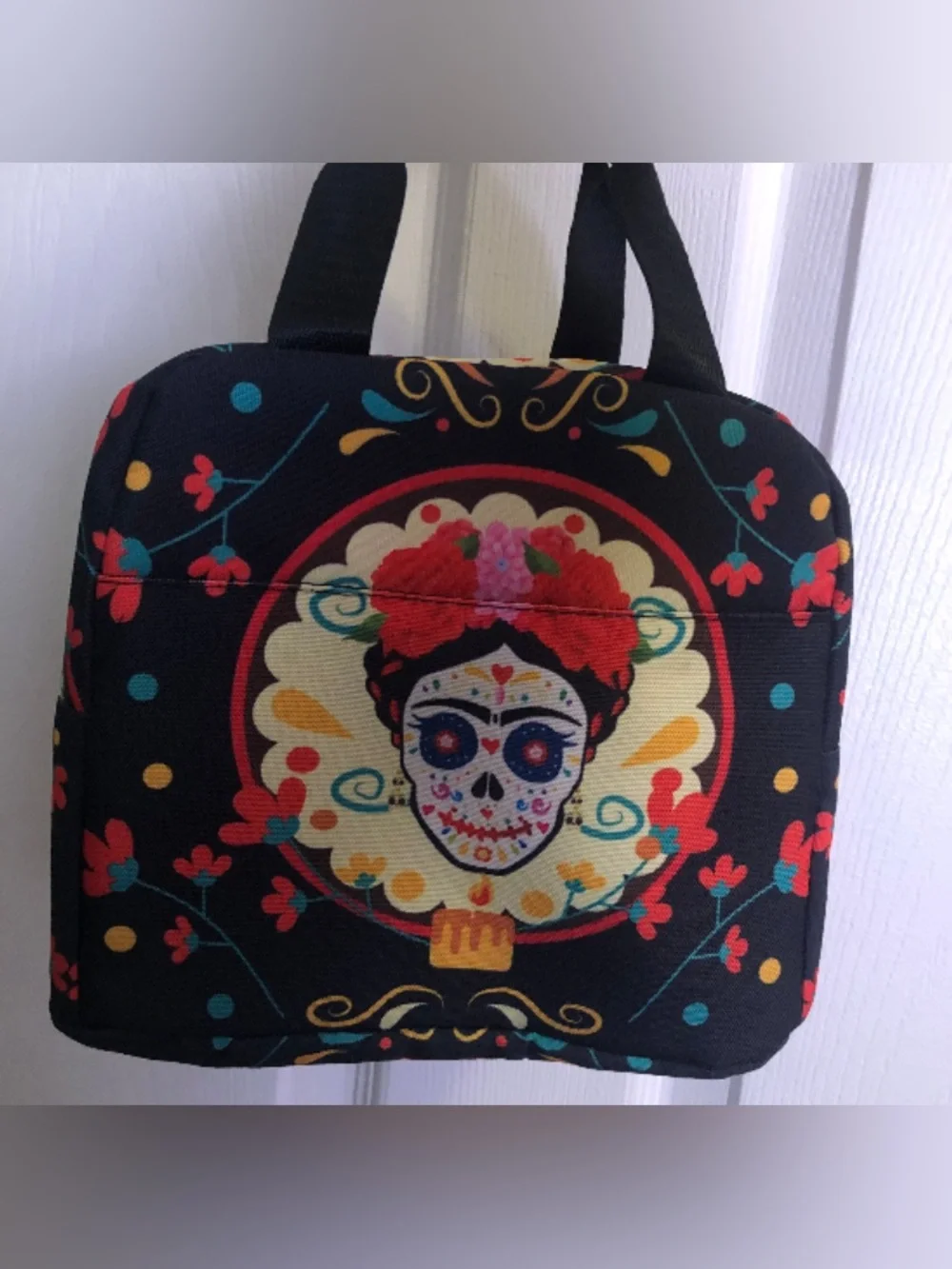 Frida Kahlo Día De Los Muertos lunch bag tote bag purse SKU029
